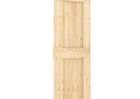 Ușă glisantă cu set de feronerie 70x210 cm, lemn masiv de pin - 2/5