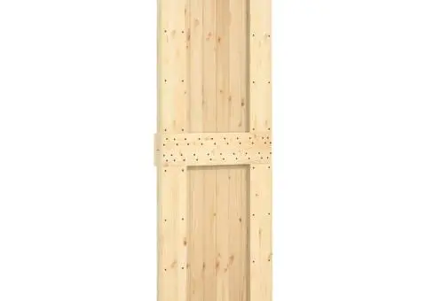 Ușă glisantă cu set de feronerie 70x210 cm, lemn masiv de pin - 3/5