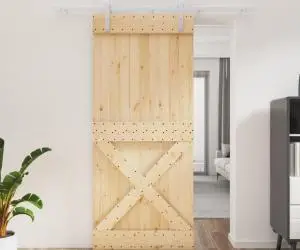 vidaXL Ușă glisantă cu set feronerie, 90x210 cm, lemn masiv de pin
