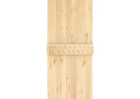 Ușă glisantă cu set de feronerie 80x210 cm, lemn masiv de pin - 4/5
