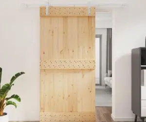 vidaXL Ușă glisantă cu set feronerie, 100x210 cm, lemn masiv de pin