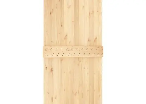 Ușă glisantă cu set feronerie, 100x210 cm, lemn masiv de pin - 4/5