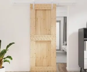 vidaXL Ușă glisantă cu set de feronerie 80x210 cm, lemn masiv de pin