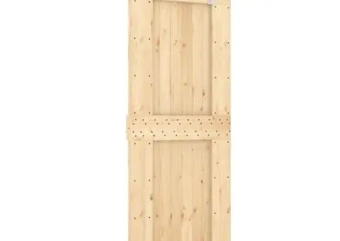 Ușă glisantă cu set de feronerie 80x210 cm, lemn masiv de pin - 2/5