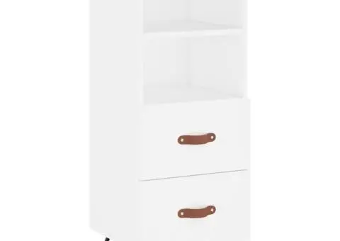 Dulap înalt, alb, 34,5x34x180 cm, lemn prelucrat - 5/5