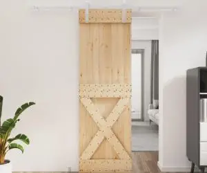 vidaXL Ușă glisantă cu set de feronerie 70x210 cm, lemn masiv de pin