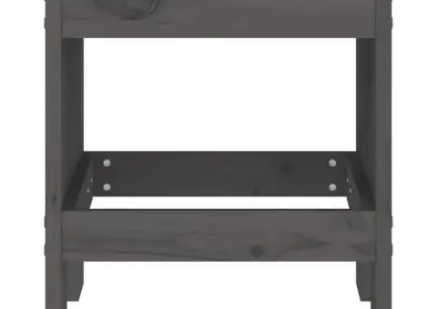 Taburete de grădină, 2 buc., gri, 40x36x45 cm, lemn masiv pin - 4/5