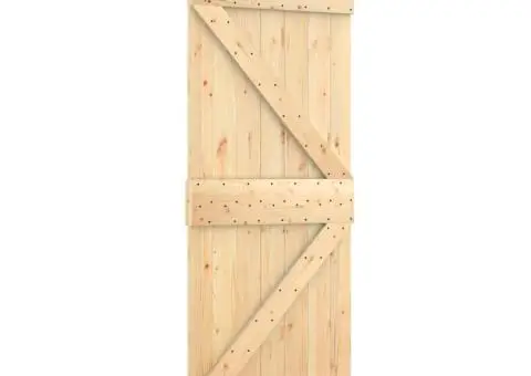 Ușă glisantă cu set de feronerie 70x210 cm, lemn masiv de pin - 2/5