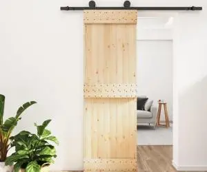 vidaXL Ușă glisantă cu set de feronerie 70x210 cm, lemn masiv de pin