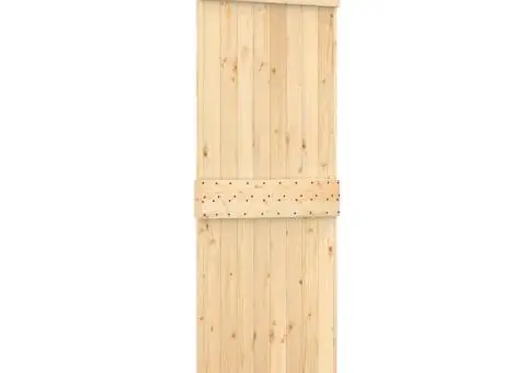 Ușă glisantă cu set de feronerie 70x210 cm, lemn masiv de pin - 2/5