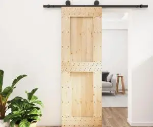 vidaXL Ușă glisantă cu set de feronerie 70x210 cm, lemn masiv de pin