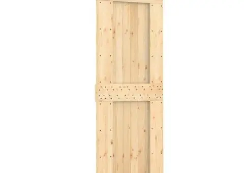 Ușă glisantă cu set de feronerie 70x210 cm, lemn masiv de pin - 2/5