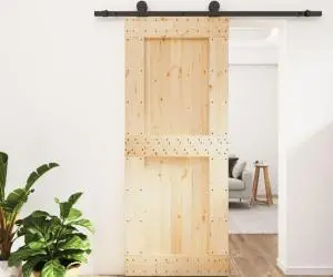vidaXL Ușă glisantă cu set de feronerie 85x210 cm, lemn masiv de pin