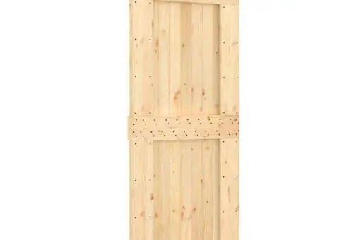 Ușă glisantă cu set de feronerie 85x210 cm, lemn masiv de pin - 2/5