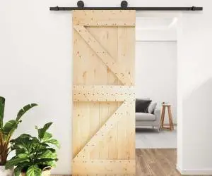 vidaXL Ușă glisantă cu set de feronerie 85x210 cm, lemn masiv de pin