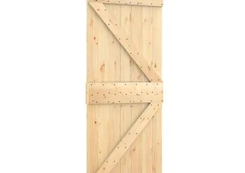 Ușă glisantă cu set de feronerie 85x210 cm, lemn masiv de pin - 2/5