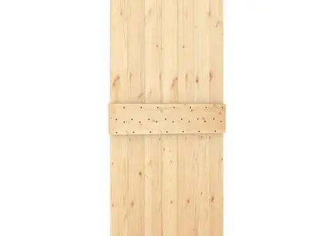 Ușă glisantă cu set de feronerie 85x210 cm, lemn masiv de pin - 5/5