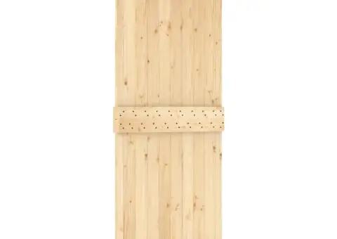 Ușă glisantă cu set de feronerie 80x210 cm, lemn masiv de pin - 3/5