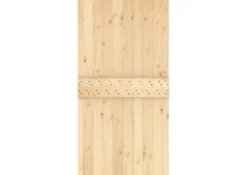 Ușă glisantă cu set de feronerie 80x210 cm, lemn masiv de pin - 4/5