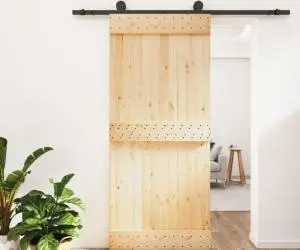 vidaXL Ușă glisantă cu set feronerie, 90x210 cm, lemn masiv de pin