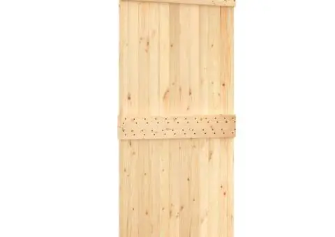 Ușă glisantă cu set feronerie, 90x210 cm, lemn masiv de pin - 2/5