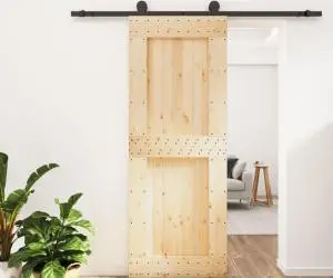 vidaXL Ușă glisantă cu set de feronerie 80x210 cm, lemn masiv de pin