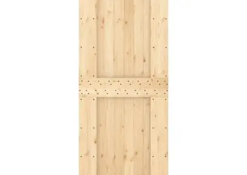 Ușă glisantă cu set de feronerie 80x210 cm, lemn masiv de pin - 4/5