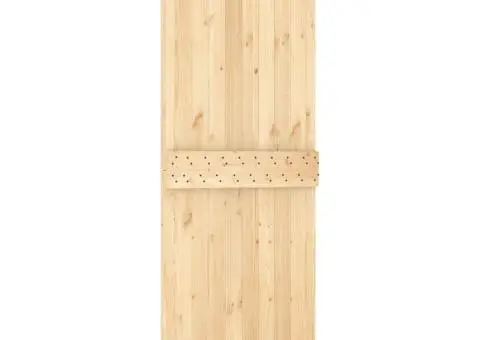Ușă glisantă cu set de feronerie 80x210 cm, lemn masiv de pin - 5/5