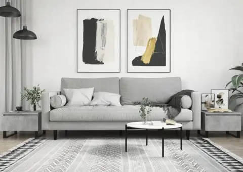 Măsuțe de cafea, 2 buc., gri beton, 50x46x35 cm, lemn compozit - 1/5