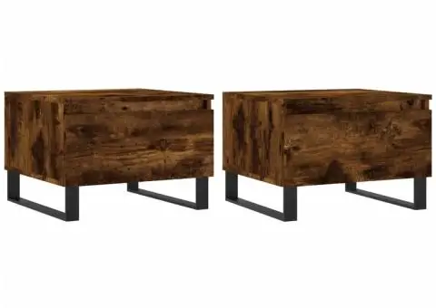 Mese de cafea 2 buc. stejar fumuriu 50x46x35 cm lemn compozit - 2/5