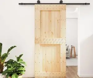 vidaXL Ușă glisantă cu set feronerie, 90x210 cm, lemn masiv de pin