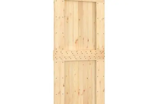 Ușă glisantă cu set feronerie, 90x210 cm, lemn masiv de pin - 2/5