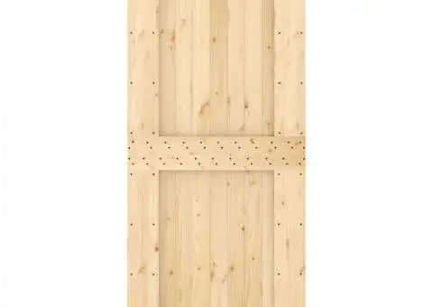 Ușă glisantă cu set feronerie, 90x210 cm, lemn masiv de pin - 4/5