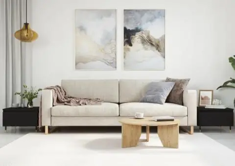 Măsuțe de cafea, 2 buc., negru, 50x46x35 cm, lemn prelucrat - 1/5