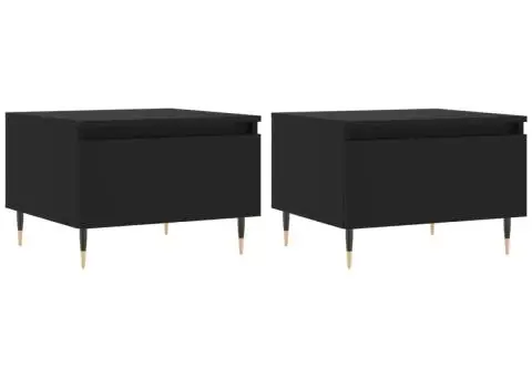 Măsuțe de cafea, 2 buc., negru, 50x46x35 cm, lemn prelucrat - 2/5