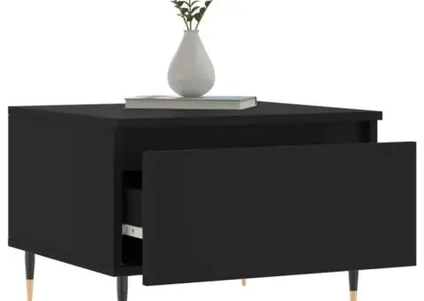 Măsuțe de cafea, 2 buc., negru, 50x46x35 cm, lemn prelucrat - 4/5