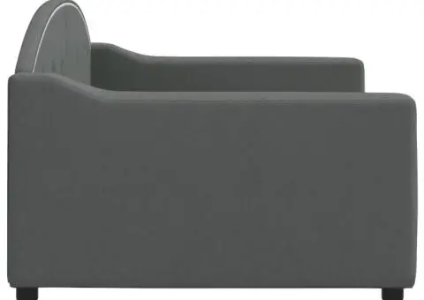 Cadru de pat, gri închis, 90x190 cm, material textil - 4/5