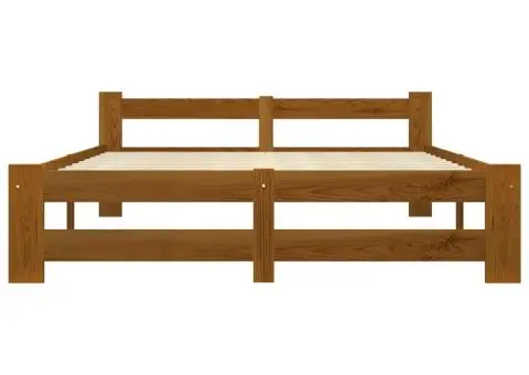 Cadru de pat, maro miere, 120 x 200 cm, lemn masiv de pin - 3/5