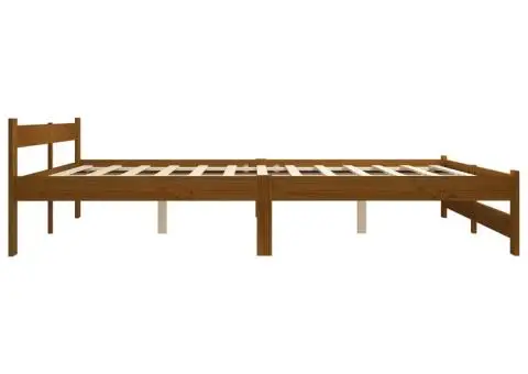 Cadru de pat, maro miere, 120 x 200 cm, lemn masiv de pin - 4/5