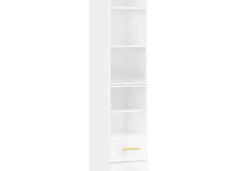 Dulap înalt, alb extralucios, 34,5x34x180 cm, lemn prelucrat - 2/5