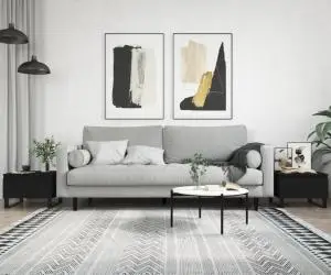 vidaXL Măsuțe de cafea, 2 buc., negru, 50x46x35 cm, lemn prelucrat