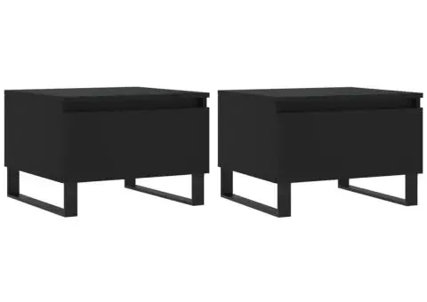 Măsuțe de cafea, 2 buc., negru, 50x46x35 cm, lemn prelucrat - 2/5