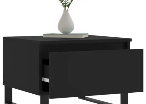 Măsuțe de cafea, 2 buc., negru, 50x46x35 cm, lemn prelucrat - 4/5