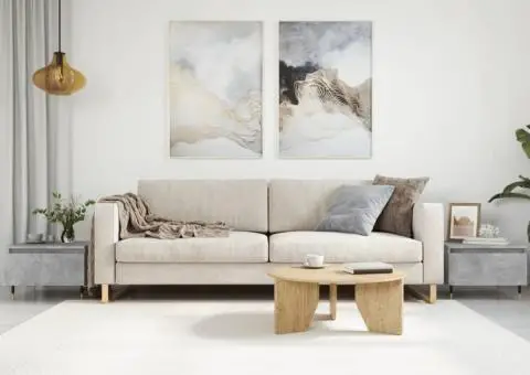 Măsuțe de cafea, 2 buc., gri beton, 50x46x35 cm, lemn compozit - 1/5