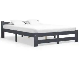 vidaXL Cadru de pat, gri închis, 180x200 cm, lemn masiv de pin