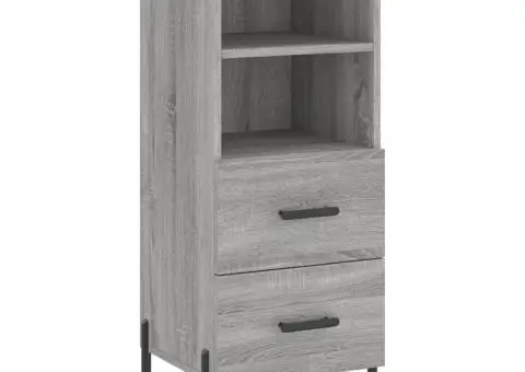 Dulap înalt, gri sonoma, 34,5x34x180 cm, lemn prelucrat - 5/5