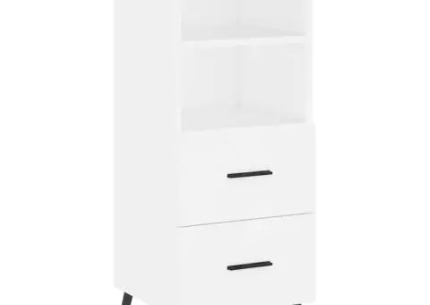 Dulap înalt, alb, 34,5x34x180 cm, lemn prelucrat - 5/5