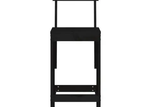 Taburete de bar, 2 buc., negru, 40x48,5x115,5 cm lemn masiv pin - 4/5