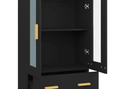 Dulap înalt, negru, 70x31x115 cm, lemn compozit - 5/5