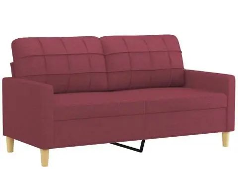 Canapea cu 2 locuri, roșu vin, 140 cm, material textil - 2/5